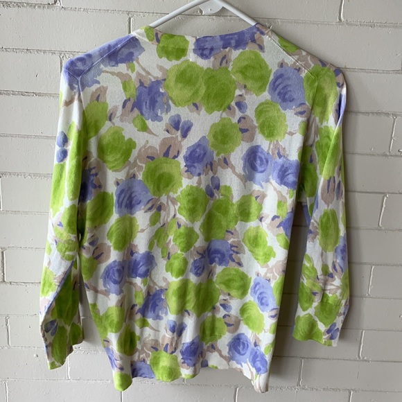 J. Crew floral Clare cardigan sweater 3/4 sleeves - Picture 3 of 5